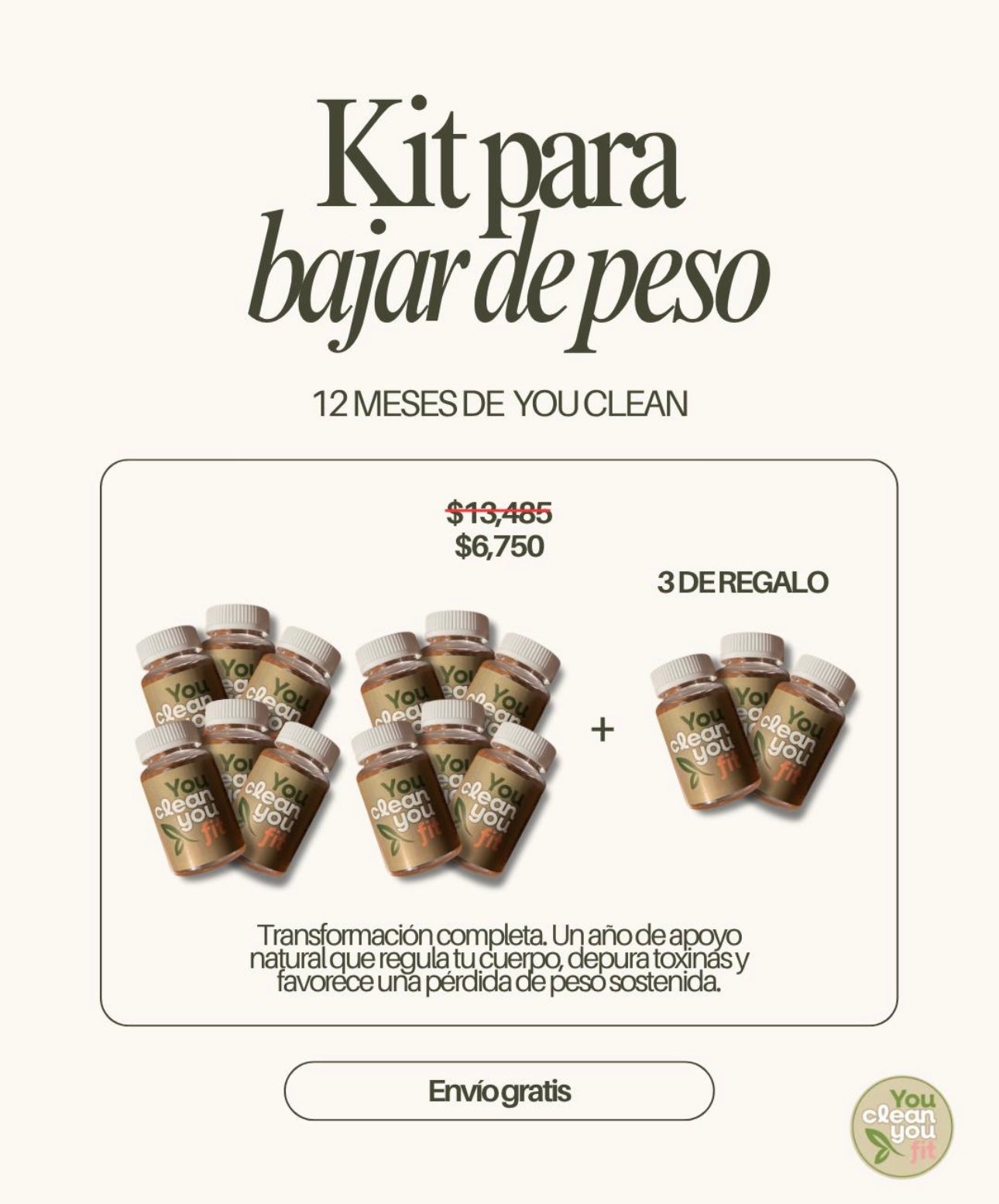 KIT PARA BAJAR DE PESO 12M+3
